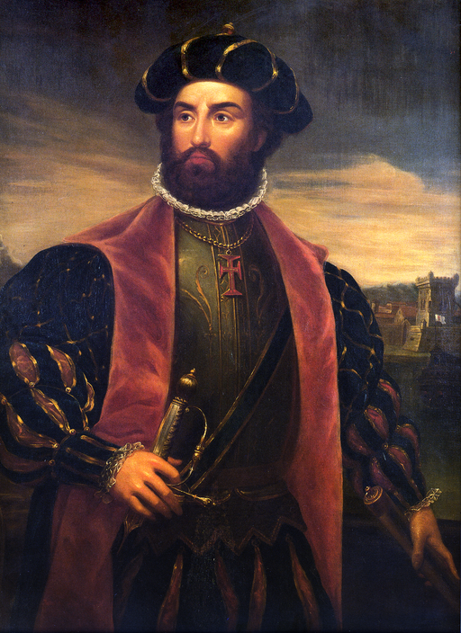 Photo of painting of Vasco de Gama by António Manuel da Fonseca. Public Domain