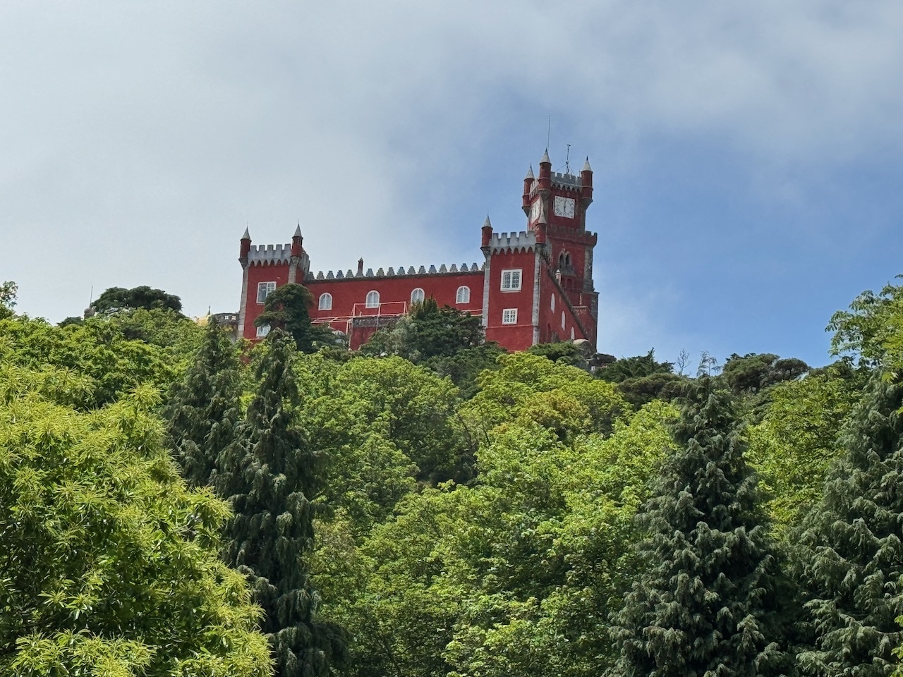 Looking up at the red castle at Sintra. Photo by ConsumerMojo.com