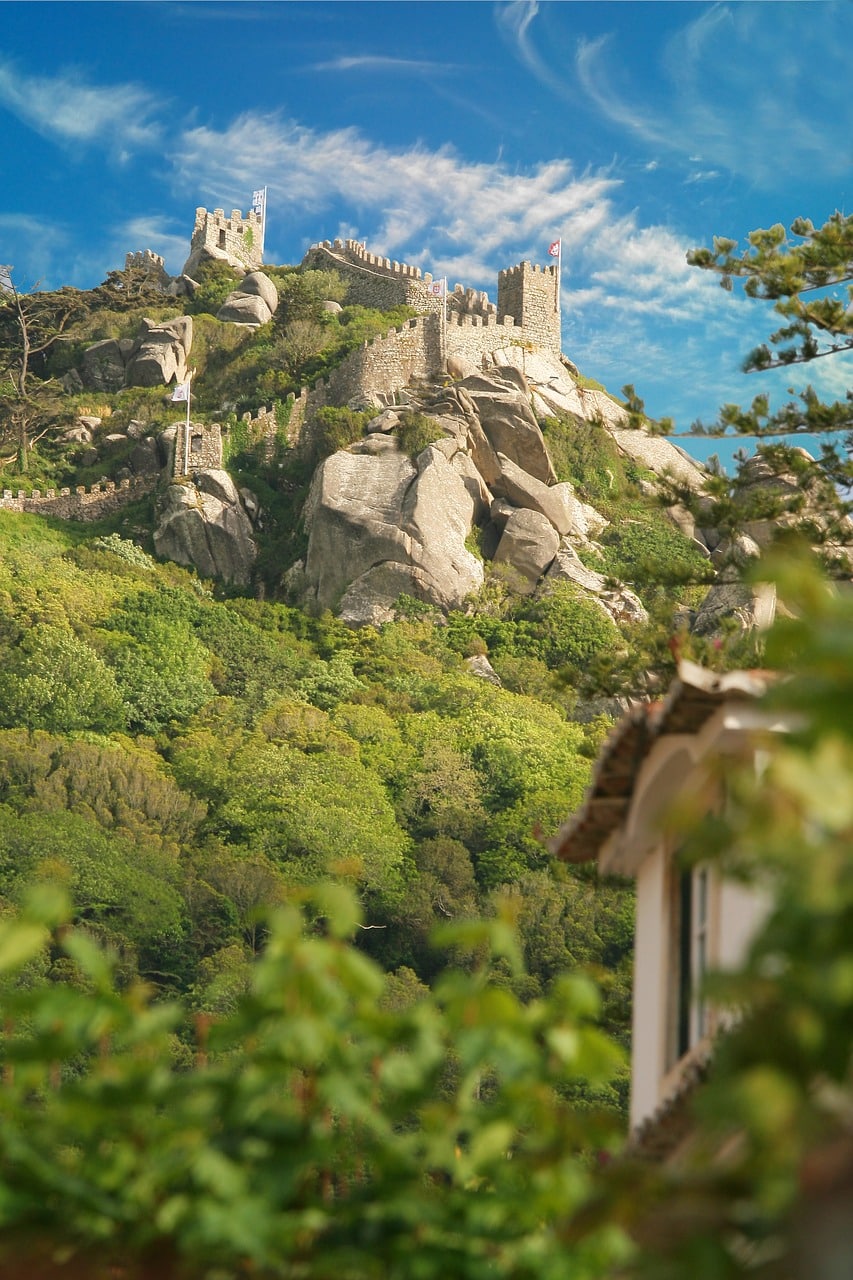 Moorish castle at Sintra. Photo by NunofSousa. Courtesy Pixabay. Creative Commons License.