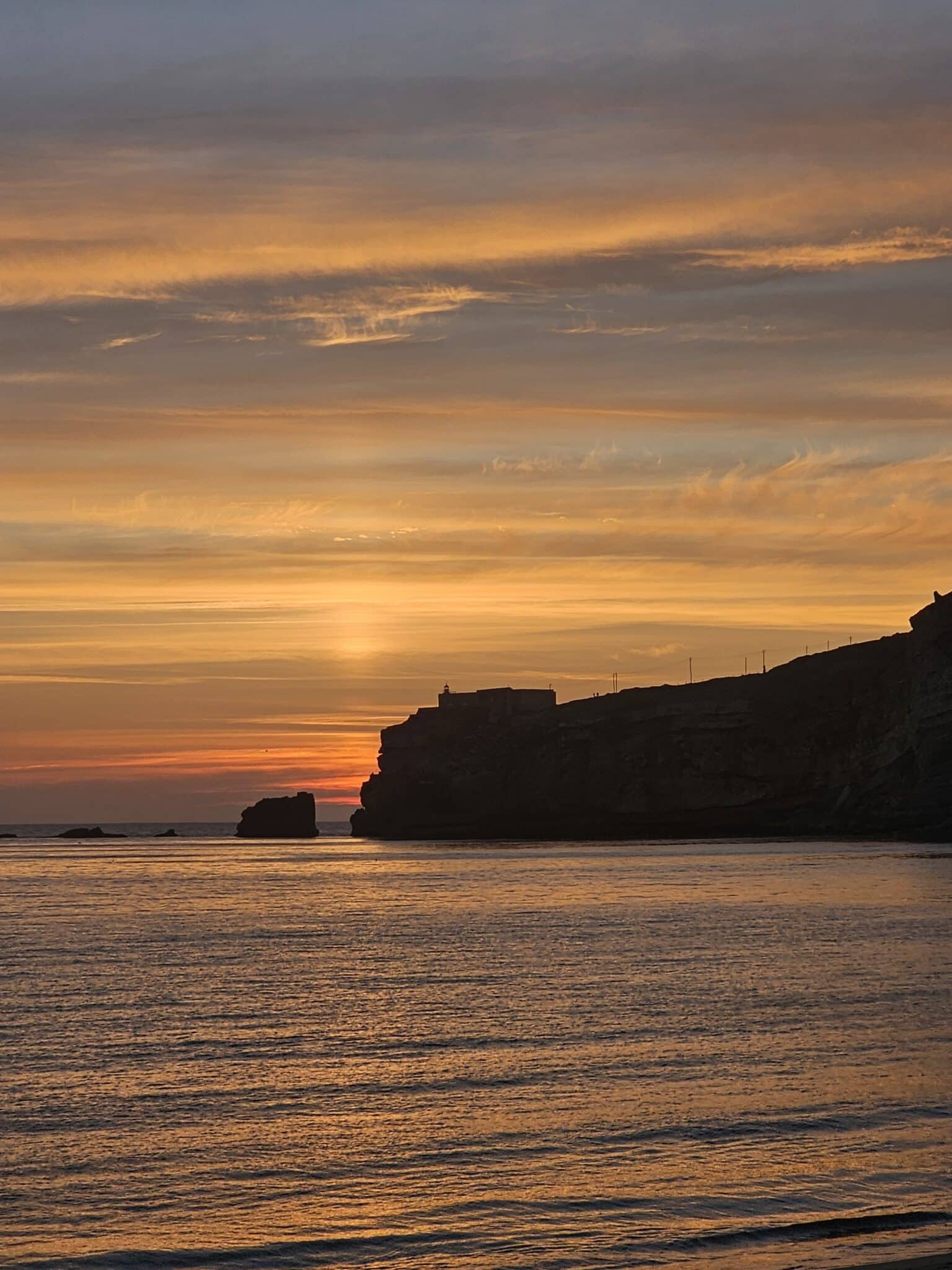 The setting sun at Nazare 