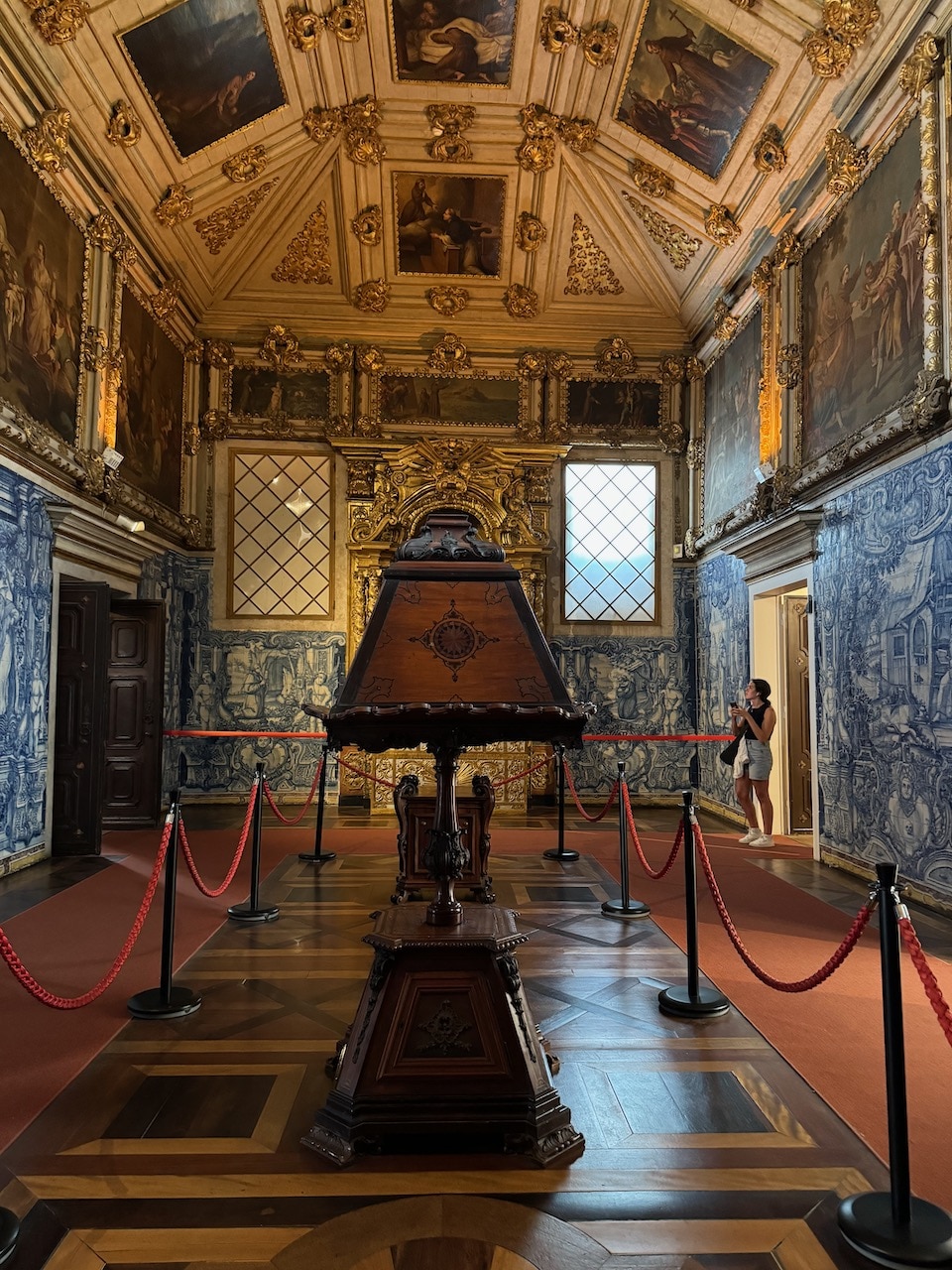 Ornate anteroom in the Tile Museum in Lisbon