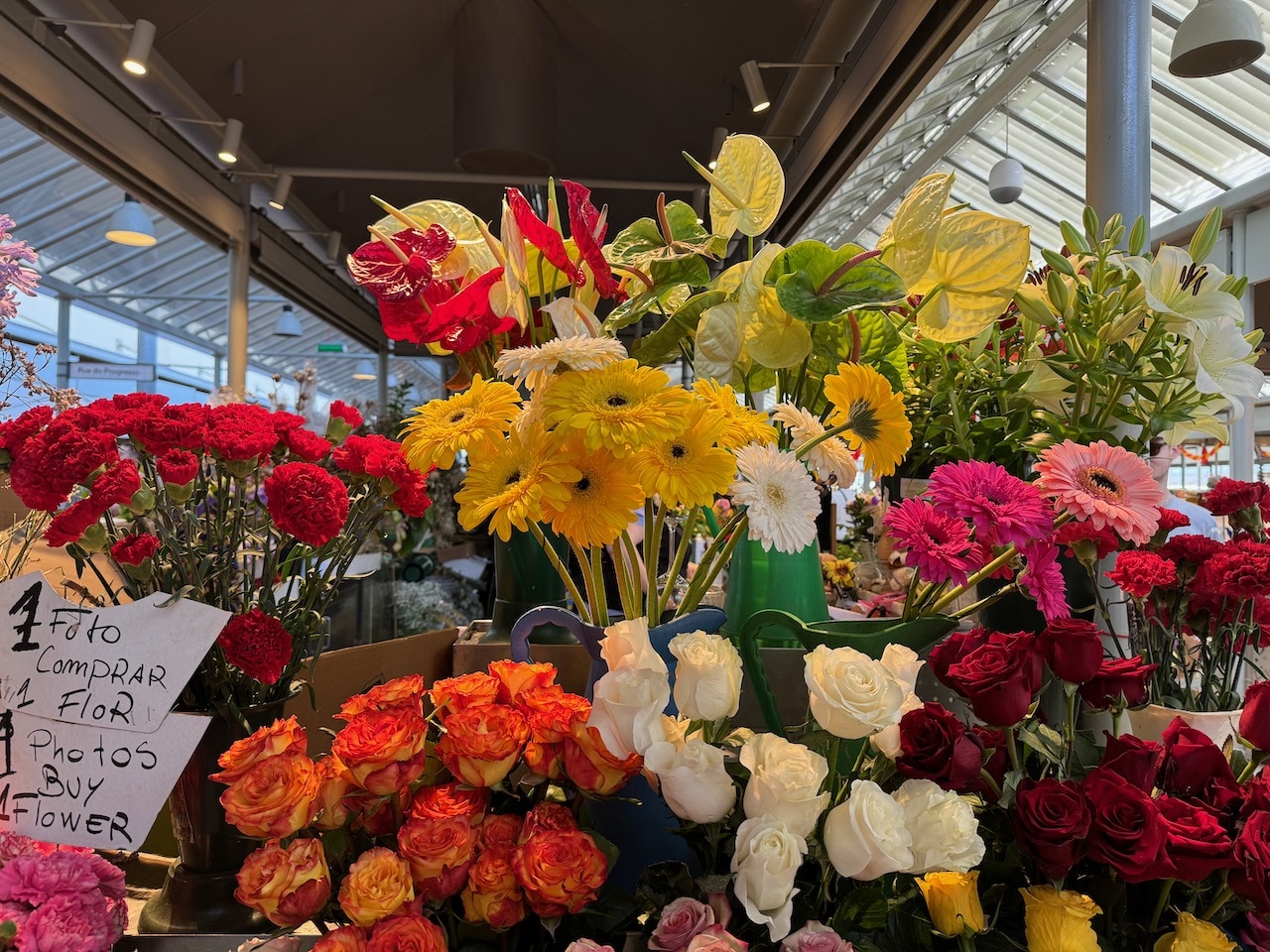 Flowers in the Bolhão Market, Porto, Portugal