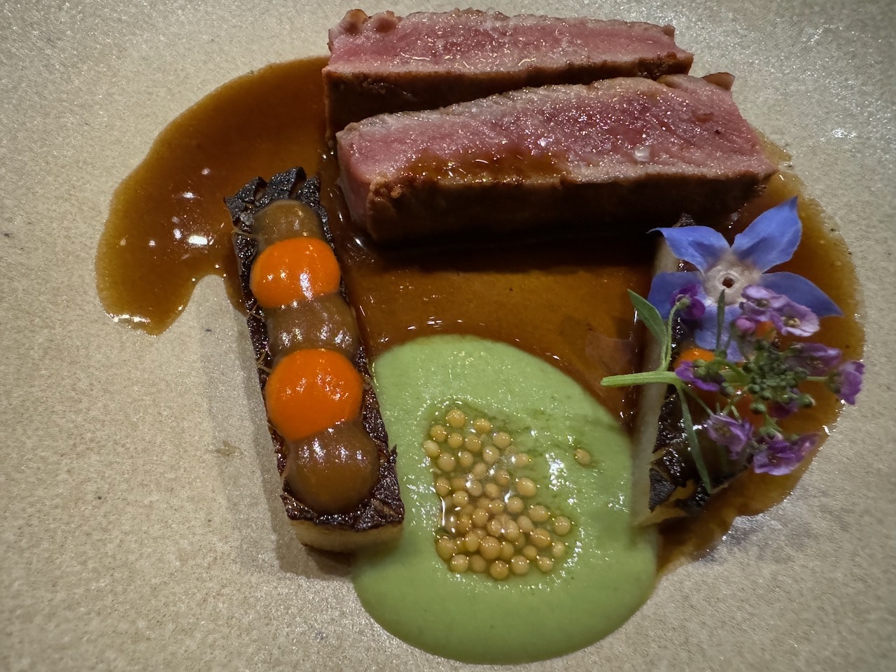 Lamb, razor clam emulsion kohlrabi at Elemento. Photo by ConsumerMojo.com