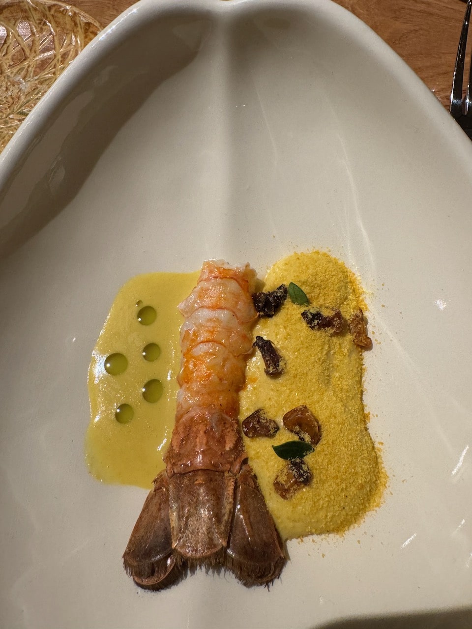 Crayfish with two kinds of polenta at DOP