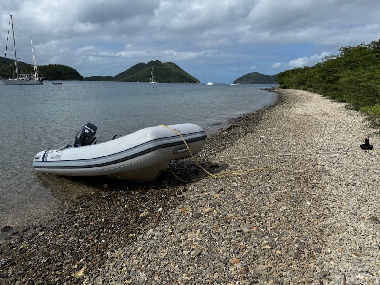 Dinghy in Leinster Bay. Photo by ConsumerMojo.com