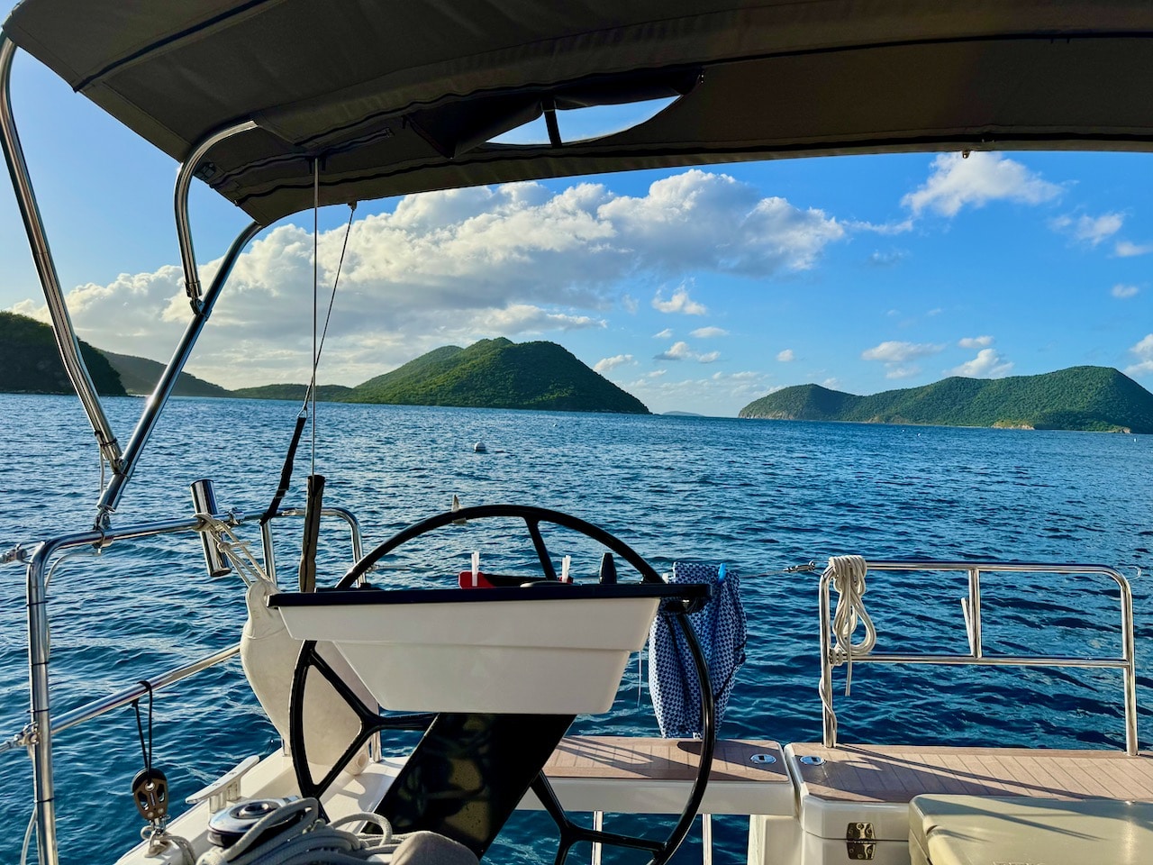 View from the back of the sailboat Leinster Bay. 